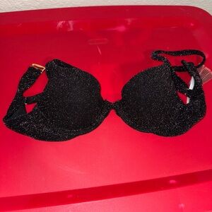 Black with pink Glitter swimsuit top!